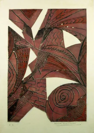 A.Beauharnais, Mid-Century Purple Abstract