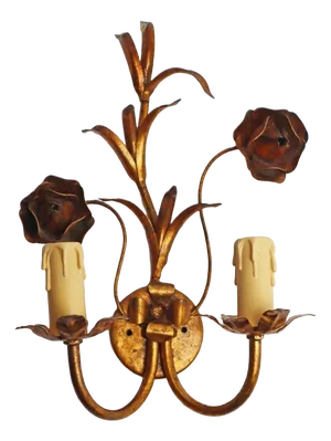 Hollywood Regency Wall Lamp in Gilt Metal from Hans Kögl