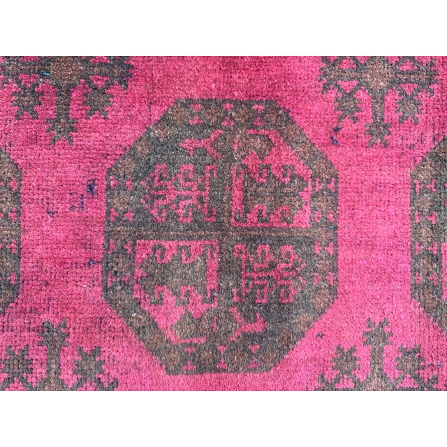1960s Vintage Turkmen Bukhara Rug Hand-Knotted Elephant Foot Living Room Rug For Sale - Image 5 of 12