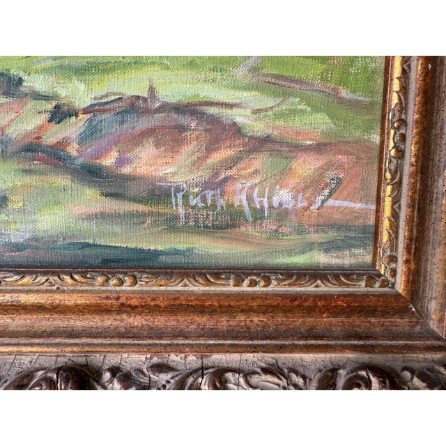 1960's Ruth Kerlin Hibbs Spring Rural Landscape Oil on Canvas Painting, Framed For Sale - Image 10 of 12