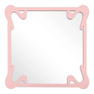 Fleur Home Carnival St. Roch Square Mirror in Authentic Pink, 36x36