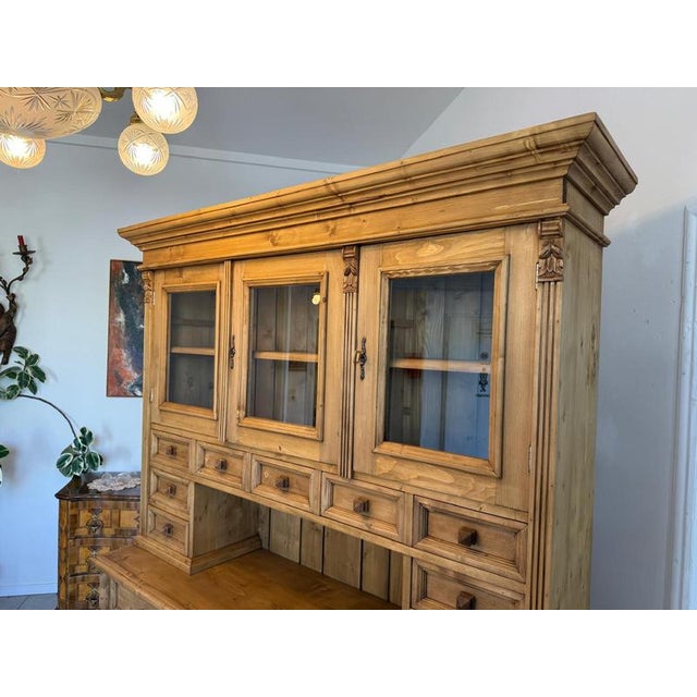 Wood Gründerzeit Kitchen Sideboard, Farmhouse Cupboard, Farmhouse Sideboard D2818 For Sale - Image 7 of 18