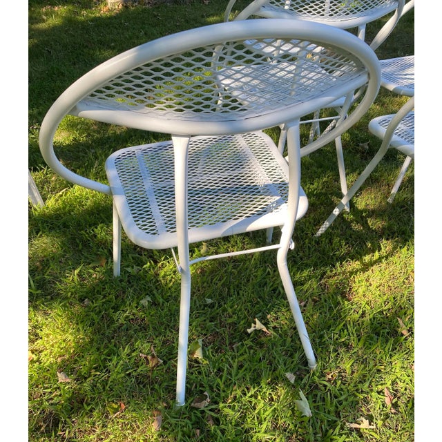 1960s Rid-Jid Iron Folding Patio Dining Set Table & 6 Chairs, Attributed to Salterini For Sale - Image 10 of 10