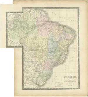 Antique Map of Brazil by Levasseur, 1875
