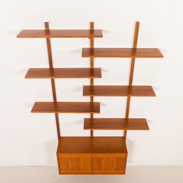 Wood Mid-Century Scandinavian Teak Wall Unit, 1970s For Sale - Image 7 of 16