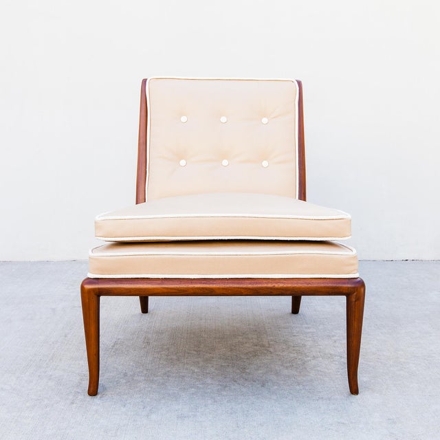 Vintage mid century modern slipper chair by British architect Terence Harold Robsjohn-Gibbings, produced by Widdicomb in...