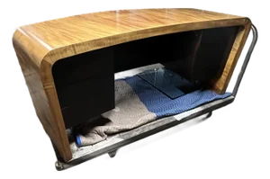 1970s Vladimir Kagan Curved Executive Desk With Exotic Wood Top and Waterfall Sides