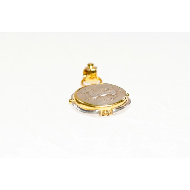 Antique Ancient Pegasus Coin in 22 kt Gold Pendant For Sale - Image 10 of 11