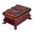 19th Century Small Leather Wrapped Bookend Lid Jewelry Box For Sale