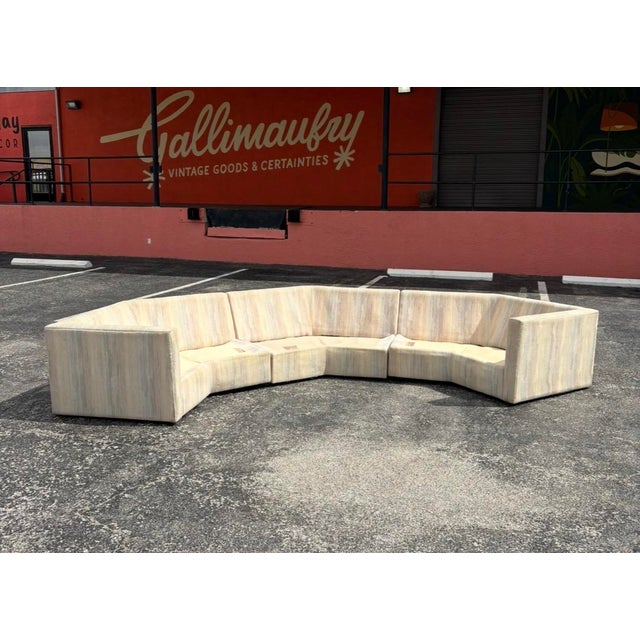 Semicircular sectional from well-known manufacturer, Carter. Structurally sound and super comfortable, but reupholstery...