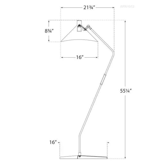 Metal AERIN for Visual Comfort Signature Mayotte Large Offset Floor Lamp in Hand-Rubbed Antique Brass with White Shade For Sale - Image 7 of 7