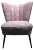 Vintage Pink Cocktail Chair with Wooden Legs For Sale