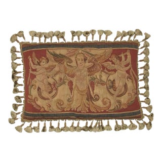 Aubusson Handwoven Throw Pillow For Sale