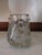 Heavy vintage 1950s Modernist Style crystal vase with controlled bubbles marked ''Schneider France''. Weighty and...