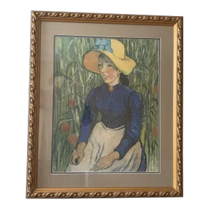 Print - Vincent Van Gogh “Peasant in a Background of Wheat”