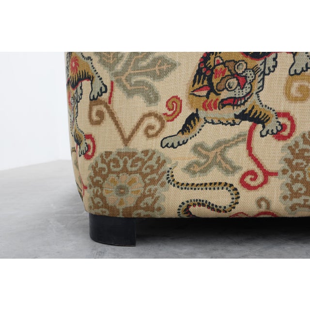 Hollywood Regency 3-Seater Sofa with Lion Motif Upholstery, Italy, 1990s For Sale - Image 10 of 13