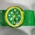Vintage Lacquered Hand-Painted Papier Mâche Lime Napkin Rings, Set of 6 For Sale - Image 9 of 14