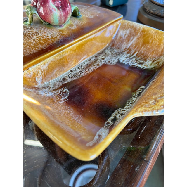 Vintage Apple Detail Ceramic Dish For Sale - Image 4 of 5