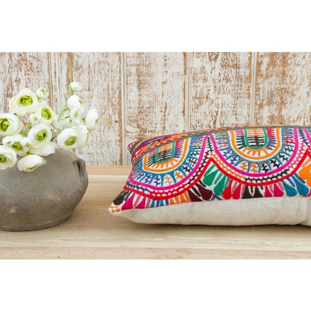 Textile Soe Antique Tribal Grain Sack Pillow For Sale - Image 7 of 10