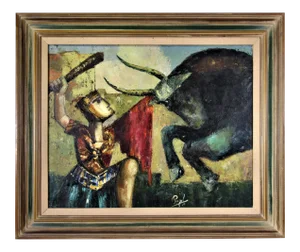 Francisco Pujol, Lucha Con El Toro, Circa 1955