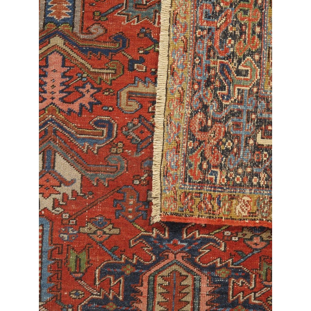 Vintage Shabby Chic Red Area Rug 7'4 X 10'8 For Sale In New York - Image 6 of 8