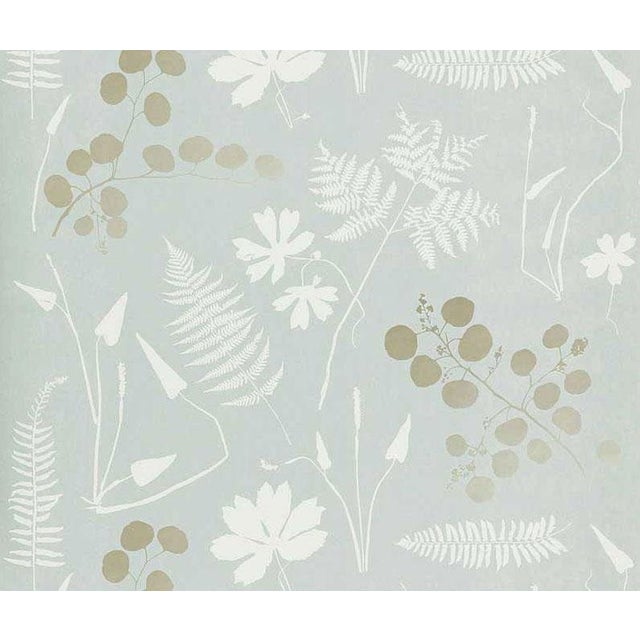 Sample - Schumacher Modern Botanical Wallpaper in Slate For Sale