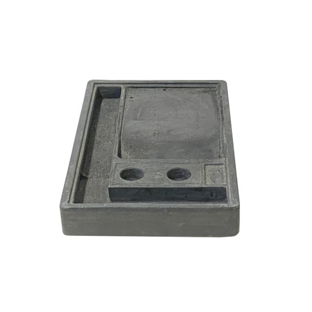 Asian Large Oriental Asian Plain Rectangular Ink Stone Ink Well Dip Pad For Sale - Image 3 of 5