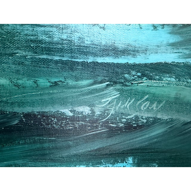 Late 20th Century Late 20th Century Listed Artist Hewett Jackson Original Oil Painting | Tall Ship Seascape | Large For Sale - Image 5 of 15