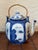 1980s Blue and White Japanese Landscape Porcelain Tea Pot For Sale - Image 4 of 8