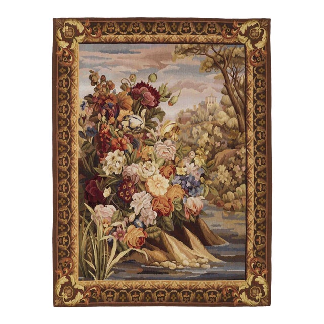 River Bank Bloom Handwoven Tapestry - 156 X 116 Cm (5'1" X 3'8") - Requires Rod Size 3 For Sale