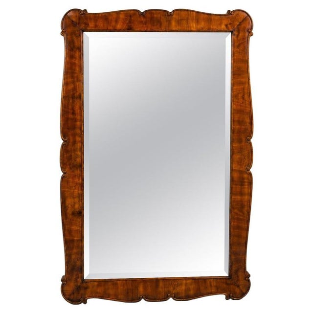 Large Biedermeier Carved and Scalloped Cherry Wood Wall Mirror, Vienna, 1850 For Sale - Image 13 of 13