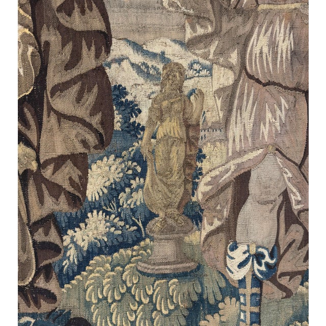 Monumental 18th Century Flemish Verdure Tapestry With Classical Scene For Sale - Image 10 of 13