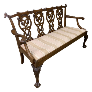 Chippendale Style Carved Mahogany Settee, 1900