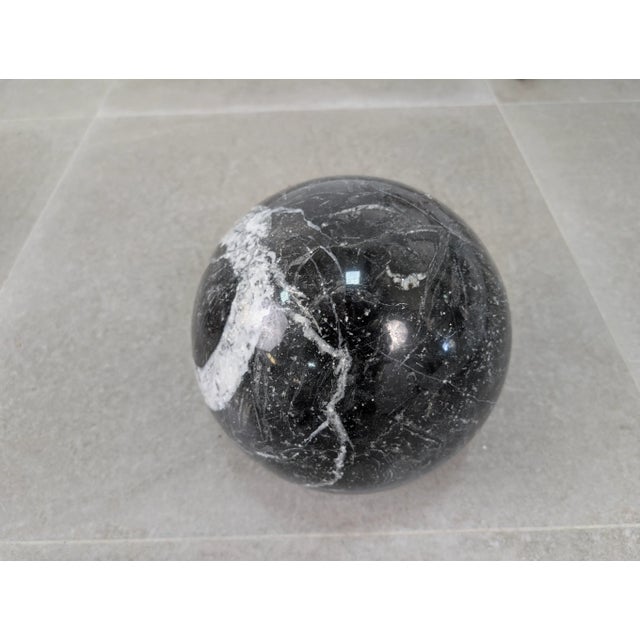 Black Italian Table with Tricolor Marble Spheres, 1990s For Sale - Image 8 of 9