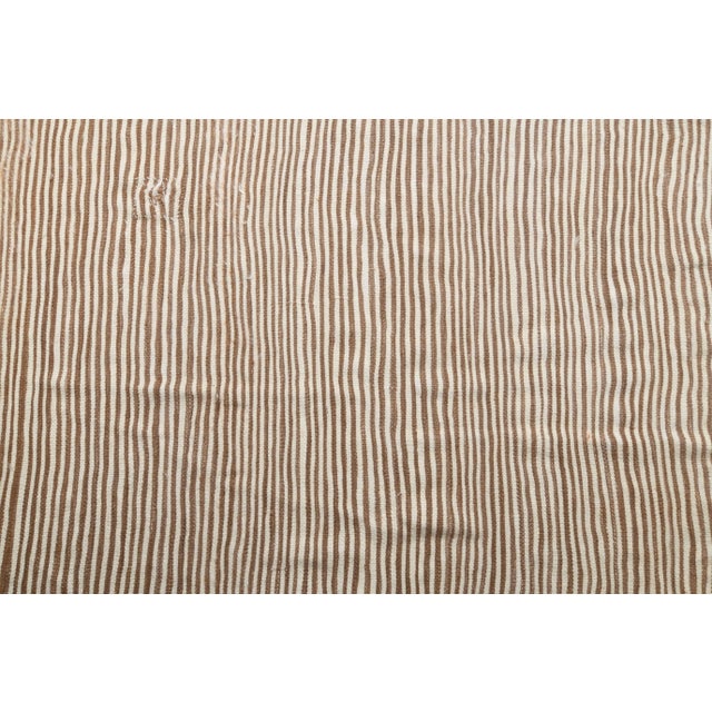 Vintage Turkish Hand-Knotted Wool Cotton Beige Kilim Area Rug For Sale - Image 9 of 11