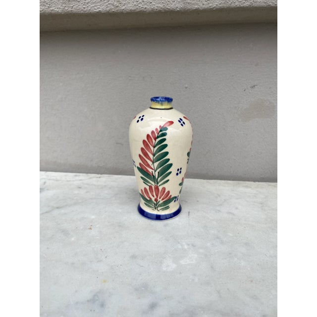 French Country French Faience Vase Hb Quimper, Circa 1920 For Sale - Image 3 of 5