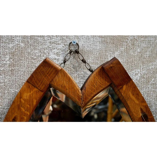 Antique Oak Horseshoe Wall Mirror For Sale - Image 5 of 10