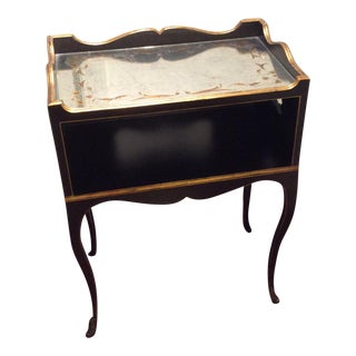 Antique Gold Leaf Mirrored Bar Cart For Sale