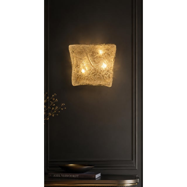 Large Murano Glass Ghiaccio Wall Light from Maestri Di Murano, Italy, 1970s For Sale - Image 4 of 15