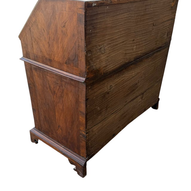 Antique 18th Italian C Oyster Burl Walnut Slant Front Secretary Desk For Sale - Image 4 of 4