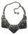 1980s Vintage Ottoman Revival Hammered Silver-Tone Statement Collar Necklace For Sale