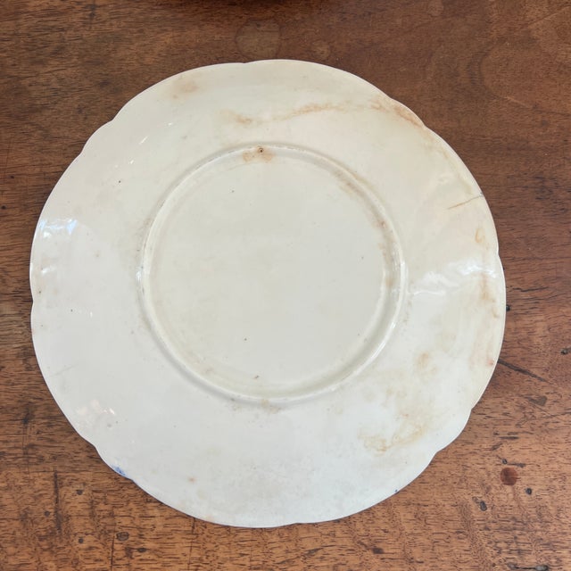 Early 19th Century Antique 19th-Century Gaudy Welsh Ceramic Plate Decorated in the Traditional Tulip (Or Welsh Daffodil) Pattern For Sale - Image 5 of 6