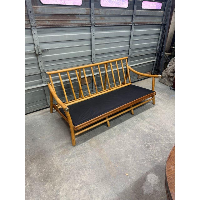 Mid 20th Century Bamboo Rattan Mid-Century Sofa For Sale - Image 5 of 12