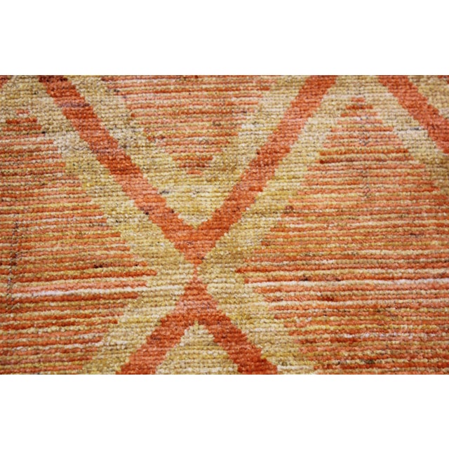 Modern Navajo Style Orange Rug For Sale - Image 4 of 8
