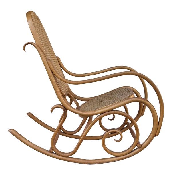 Vintage Rocking Chair Country Style Bentwood Thonet For Sale In Miami - Image 6 of 13