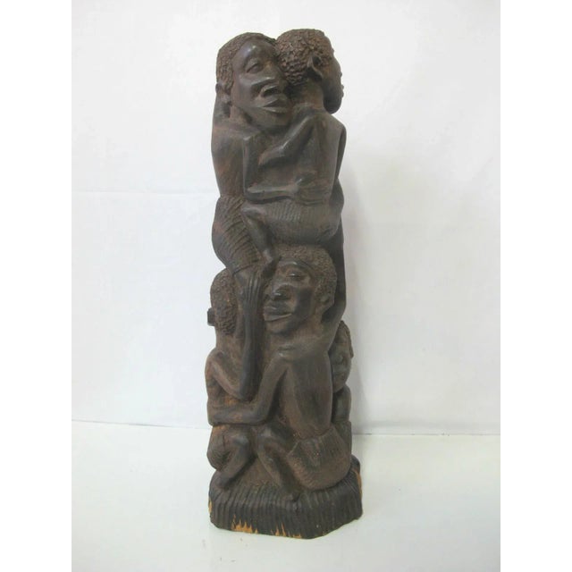 Vintage Makonde Tree of Life Wood Carving Sculpture Signed Amisi For Sale In Portland, OR - Image 6 of 6