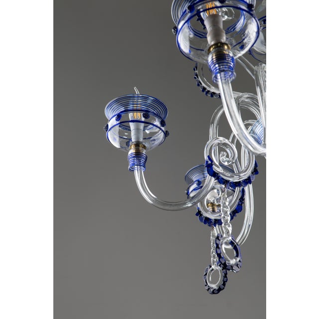 Art Deco Cobalt Blue Murano Glass Chandelier by Gino Cenedese for Cenedese, 1940s For Sale - Image 17 of 18