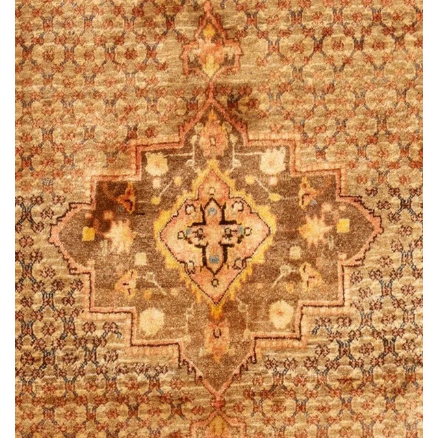 Art Deco 1920s Persian Sarab Gold Brown and Blue Camel Hair Rug For Sale - Image 3 of 5