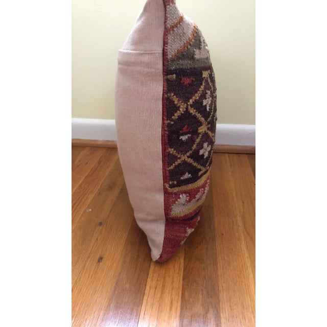 Beautiful Rustic Kilim indoor 18" SQ throw pillow with insert. Front side is made of 74% wool and 26% cotton spun on...