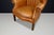 Gold Sculptural Barrel-Back Wing Chair in Patinated Cognac Leather, 1870 For Sale - Image 8 of 14